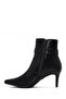 Women's Black Zippered Thin Heeled Boots 25Afe480818 - 4