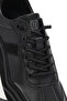 Men's Black Lace-Up Thick Sole Sports Shoes, Genuine Leather Sneaker 25Sfd693518 - 8