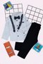Boy's Bow Tie Shirt Linen Trousers Hanging Holiday Bottom Top Children's Set