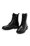 Women's Black Zippered Leather Boots 25Wfd510318 - 3