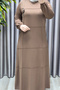 Women's Hijab Plus Size Clothing Ribbed Dress - 5