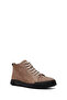 Men's Beige Zippered Nubuck Leather Sports Boots 25Wfd7606V3 - 8