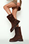 Women's Brown Suede Leather Boots 25Wfd202410