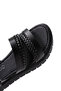 Women's Black Thick Soled Knitted Detailed Genuine Genuine Leather Bodrum Sandals 25Sfd330918 - 8