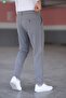 Men's Anthracite Slim Fit Flexible Lycra Linen Trousers - 4