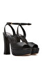 Women's Black Ankle Buckle Platform High Chunky Heels Shoes Genuine Leather Sandals 25Sfd120 - 4