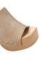 Women's Beige High Thick Heeled Suede Leather Slippers 25Sfd 150410 - 8