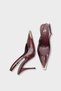 Women's Stiletto Pointed Toe Back-Strapped Casual Heeled Shoes Rivori Burgundy Crocodile - 3