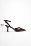 Women's Bitter Brown Patent Leather Heeled Shoes Tr03Ms02E - 5