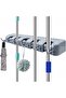 Wall Mounted Mop And Brush Broom Hanging Holder Gray - 2