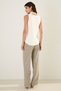 Ecru Sleeveless Asymmetrical Turtleneck Shawl Detailed Knitwear - 4