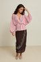 Bitter Brown Stone and Tulle Detailed Full-Fit Midi Skirt - 2