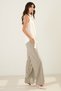 Ecru Sleeveless Asymmetrical Turtleneck Shawl Detailed Knitwear - 3