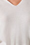 Beige V-Neck Hat and Sleeve Detailed Knitwear Blouse - 4