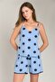 Luna Knitted Polka Dot Shorts Pajama Bottoms - Blue - 2