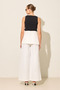 Ecru Relaxed Cut Trousers with Waist Detail - 5