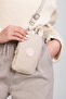 Cream Wallet, Phone Holder, Crinkle Waterproof Fabric, Crossbody Shoulder Bag, 18X11Cm