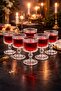 6-Person Glass Footed Pinterest Model Striped Coffee Side Glass Glass 65ml - 2