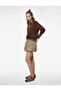 Plaid Comfortable Cut Mini Balloon Skirt with Belt Detail - 2