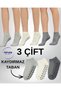 3-Piece Gray Cream Cotton Sole Towel Non-Slip Sole Yoga Pilates Tawaf Hajj Umrah Booties Home Socks