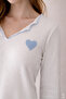 Women's Soft Touch Corded Fabric Long Sleeve Pajamas Set - 3