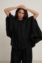 Black Halter Neck Blouse with Accessories and Sleeve Detail, Flowy Comfortable Cut - 4