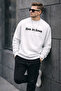 Written Design Cotton Casual Men's Ecru Sweatshirt - 4