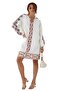 Women's White Ethnic Embroidered Detailed Cotton Dress - 3