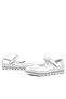 Rakerplus Genuine Leather Silver Velcro Girls' Ballerinas - 8