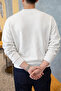 Wellbeing Themed Printed Men's Ecru Sweatshirt - 6