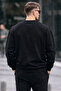 Written Design Cotton Casual Men's Black Sweatshirt - 5