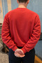 Wellbeing Themed Printed Men's Red Sweatshirt - 6
