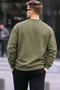 Written Design Cotton Casual Men's Khaki Sweatshirt - 5