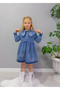 Girls' Butterfly Stone-Embellished Denim/Jeans Dress - Holiday Wear - 2