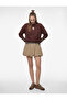 Plaid Comfortable Cut Mini Balloon Skirt with Belt Detail - 3