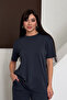 Women's Modal Fabric Short Sleeve Tracksuit Set 1098 Smoked - 7