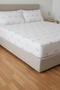 طقم ملاءات سرير مطاطية مزدوجة من القطن بنمط قلب