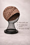 Coffee Beige Geometric Pattern Twist Detailed Bonnet - 3