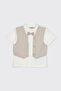 Baby Boy Vest Detailed Soft Textured Ecru T-Shirt