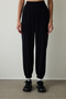 Black High Waist Modal Jogger with Stitching Detail - 2
