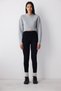 Black Stitch-Free (Seamless) Warm Thermal Effect High Waist Leggings - 4