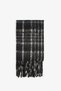 Black Clara Striped Soft Textured Scarf
