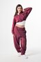 Flaw Embroidered Burgundy Zip Crop - 2
