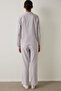 Beige Striped Long Sleeve Cotton Shirt Pants Pajama Set - 6