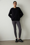 Anthracite High Waist Interlock Detailed Slim Fit Leggings - 4