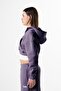 Flaw Embroidered Purple Zip Crop - 2