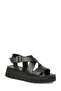 26S-358 6Fx Black Women's Thick Sole Sandals - 2