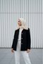 Black Fur Collar Lined Cashmere Jacket Coat 2121 - 4