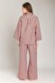 Suzie Poplin Striped 3/4 Sleeve Shirt Pajama Top - Bitter Brown - 5