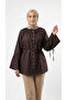 Nurşen Sleeveless Crimped Collar Shirt-Zn2098 Brown